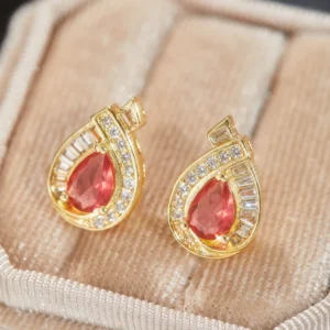 European and American Sparkling Inlaid Zircon Pendant Earrings, Women's Personalized Trendy Holiday Party Jewelry Accessories