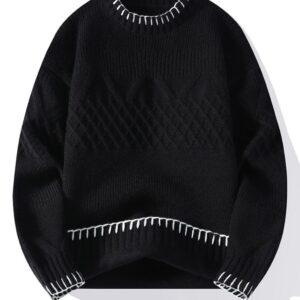 Soft Cozy Ribbed Knit Sweater Black