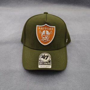 Men's Fashion 47Brand Hard Top Letter Duckbill Baseball Cap Green Raider's
