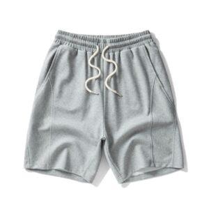 Men's Casual retro twill shorts, loose fit, trendy sports style. Gray