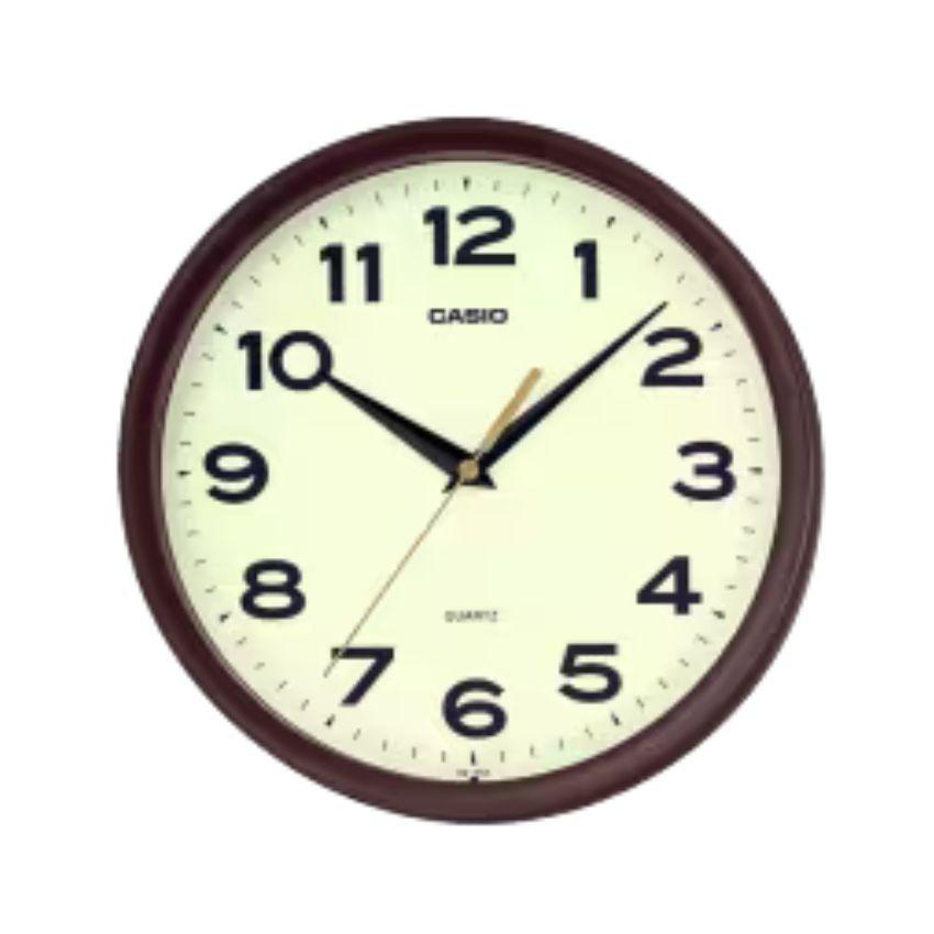 Casio IQ-151-5DF Brown Resin ROUND WALL CLOCK